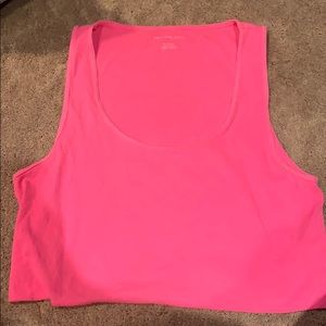 pink loose crop top from american eagle